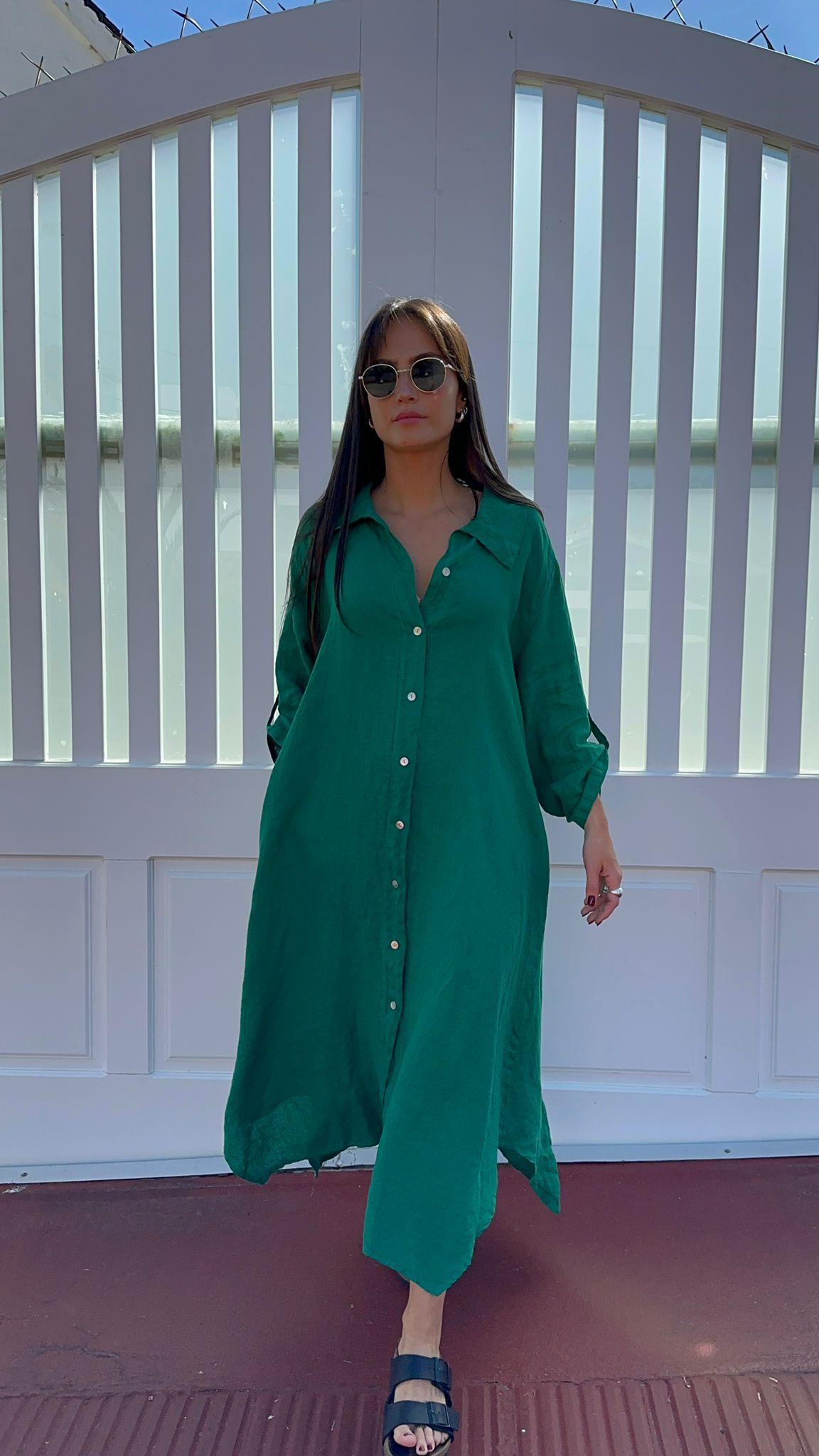 Vestido Camisero Chianti verde talle unico