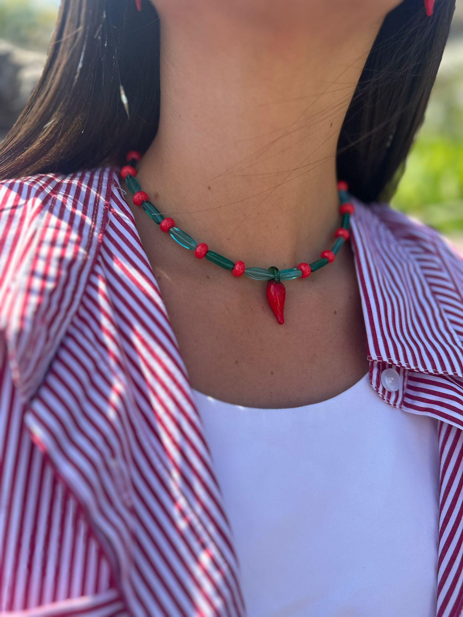 Collar Chili rojo talle unico