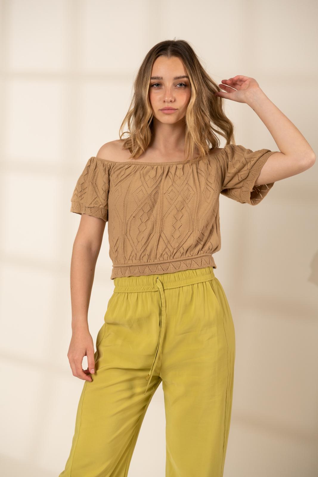 TOP BILBAO camel talle unico