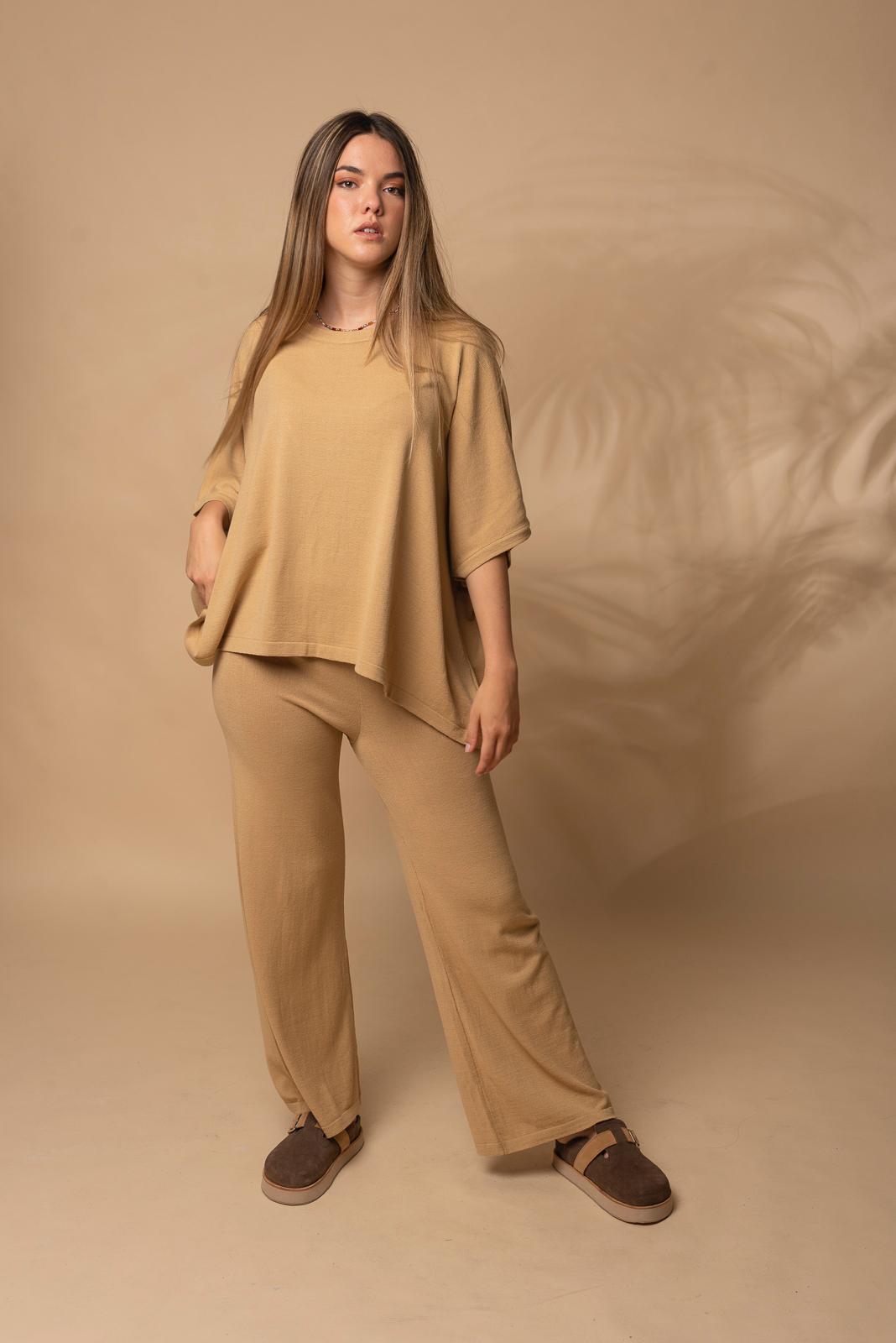 PANTALON TURIN camel talle unico