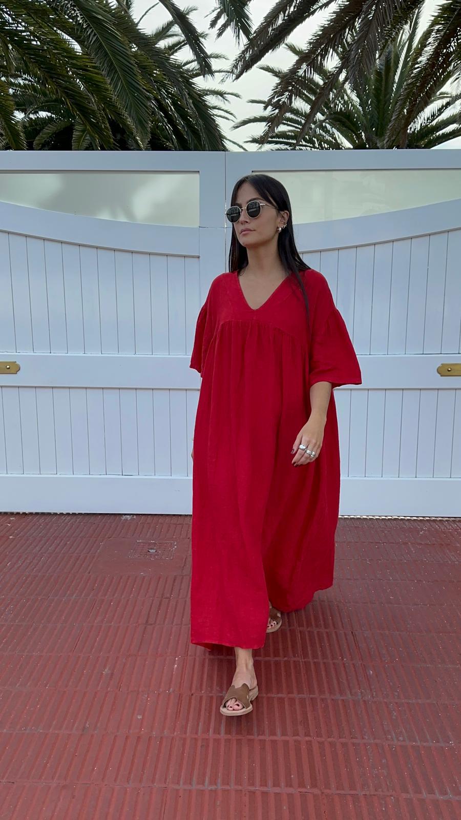 Vestido Puglia rojo talle unico