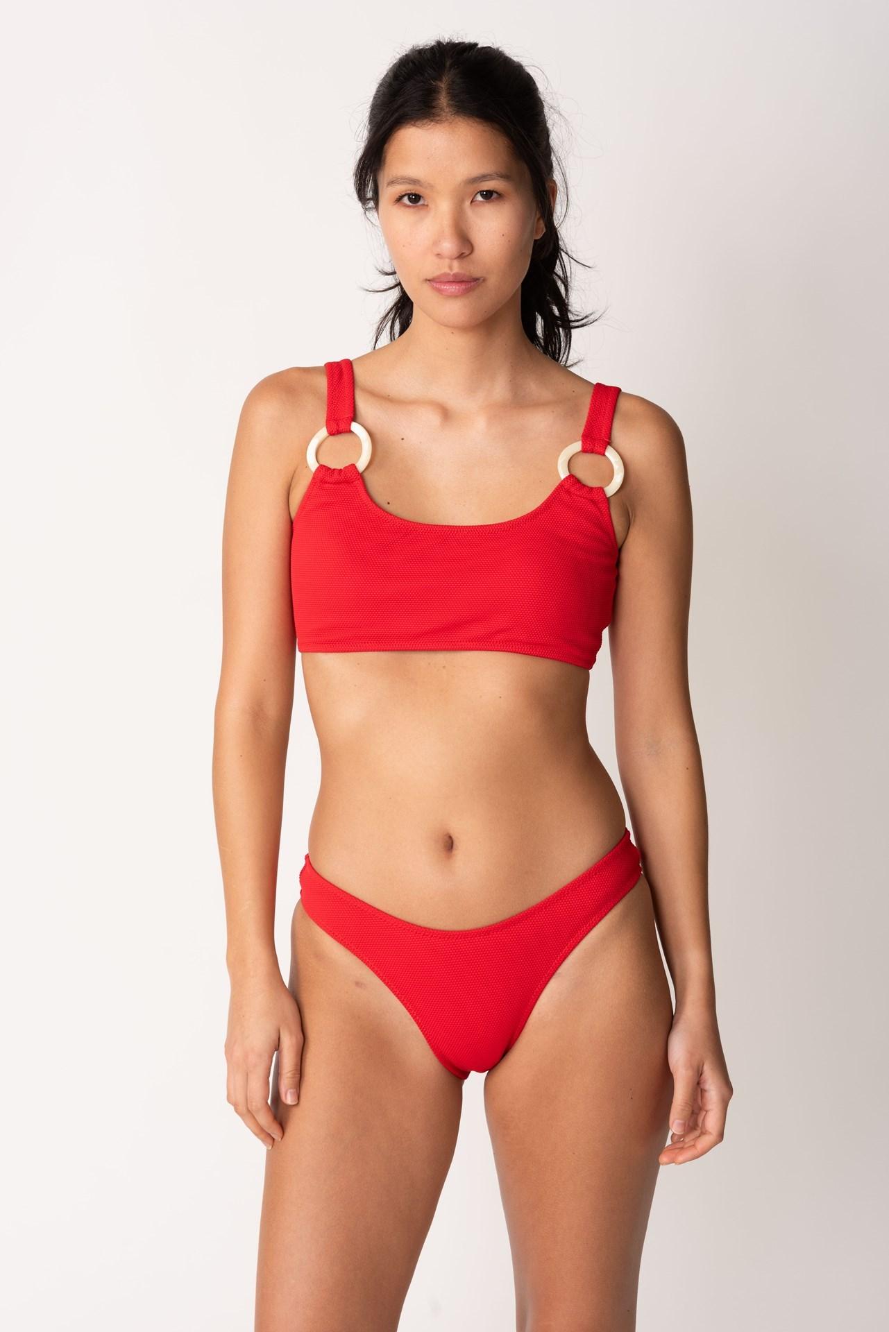 Paraiso- Bikini Top con Argollas rojo m