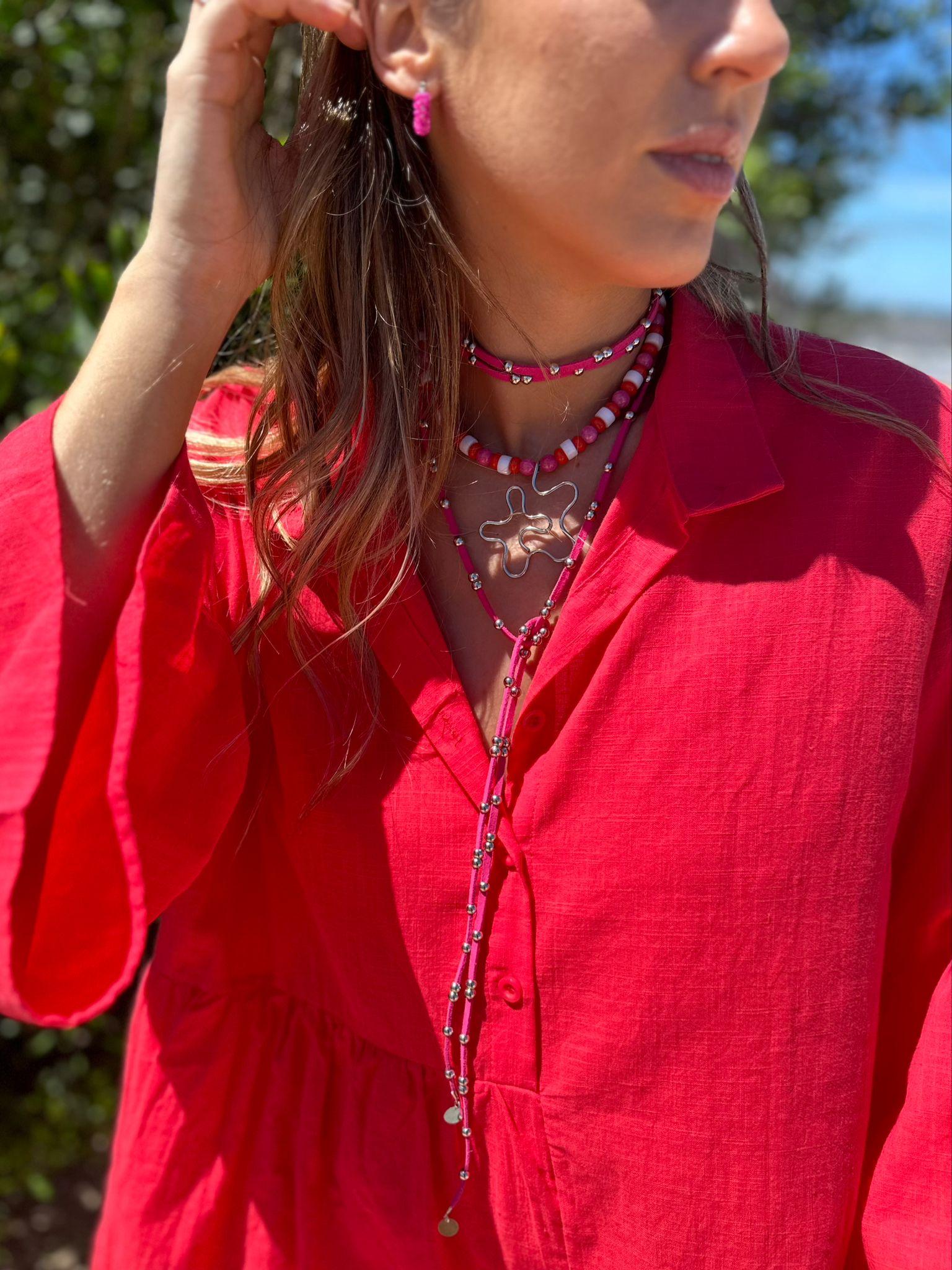 Collar Bob fucsia talle unico