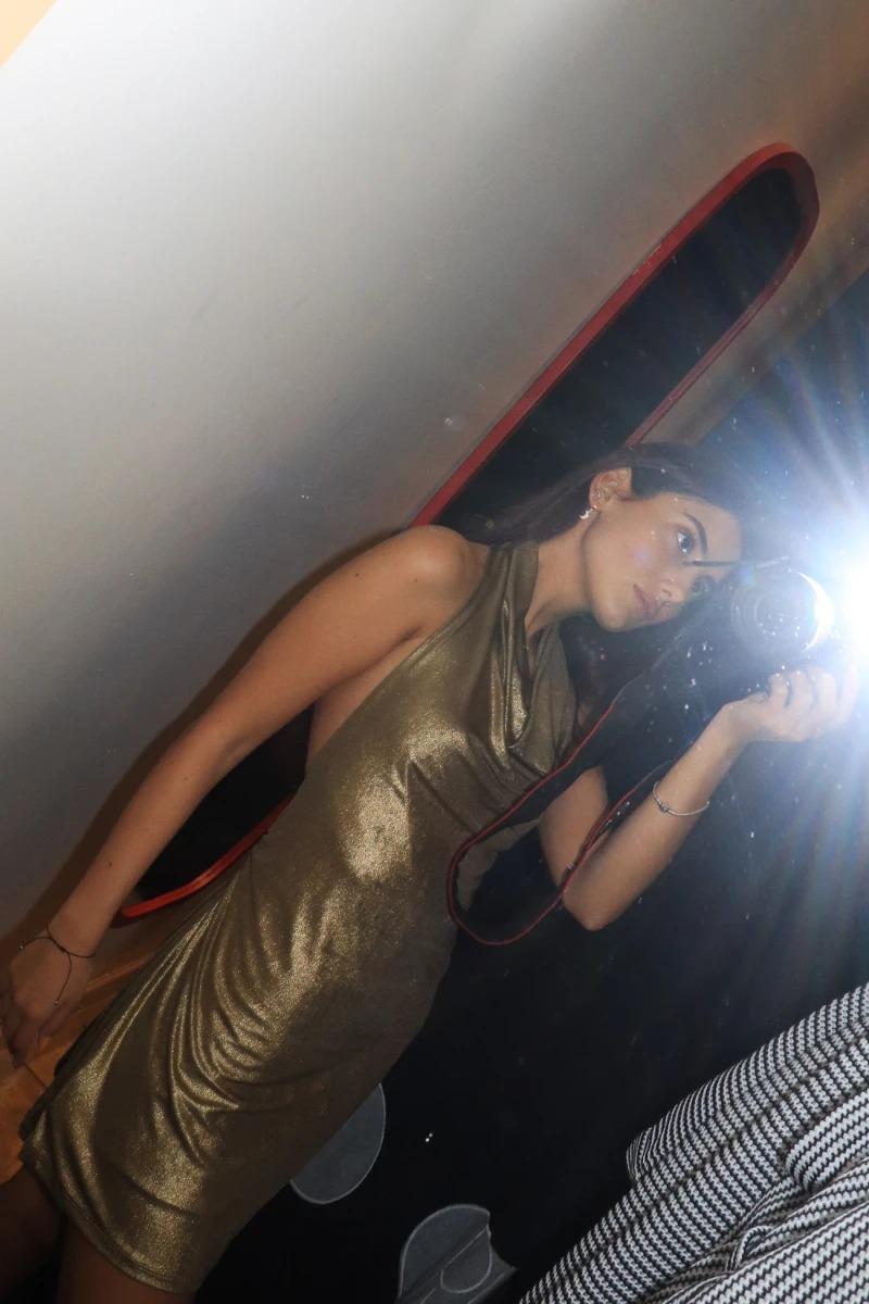 Vestido Rufi dorado xs/s