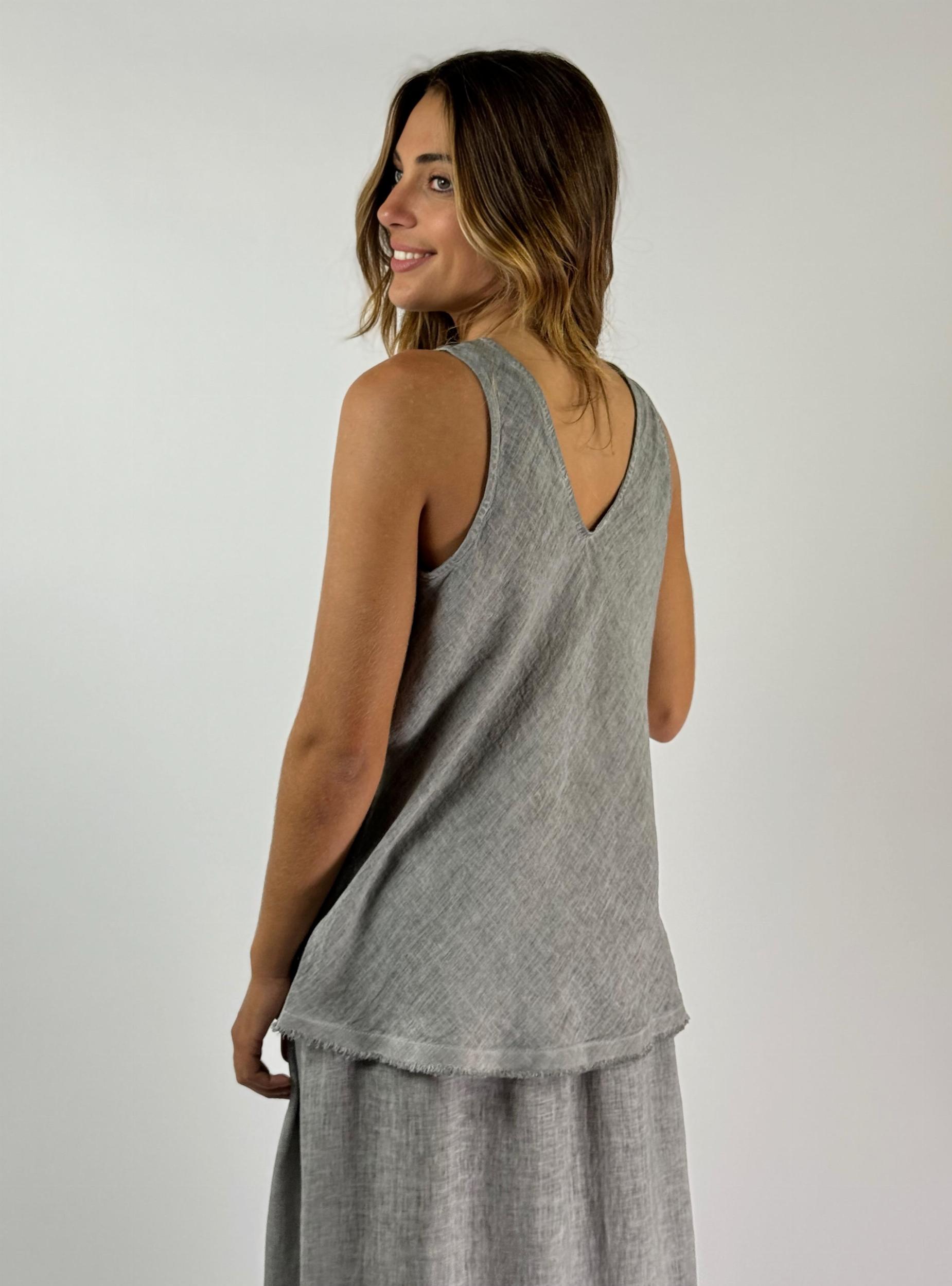 TOP GROSELLA gris talle unico