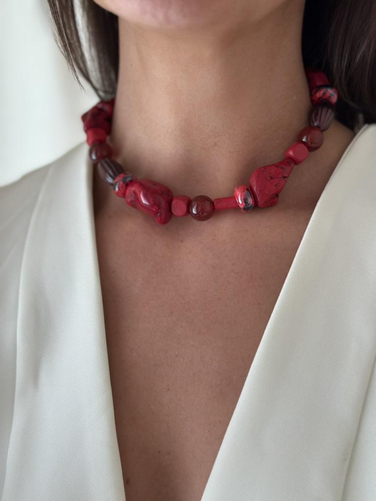 Collar Coe rojo talle unico