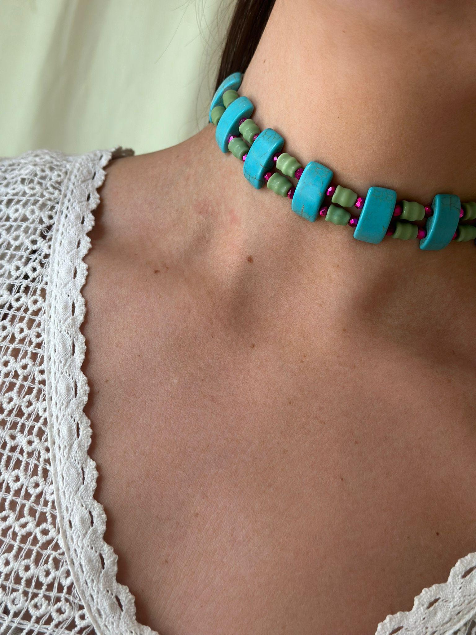 Choker Alegría verde talle unico