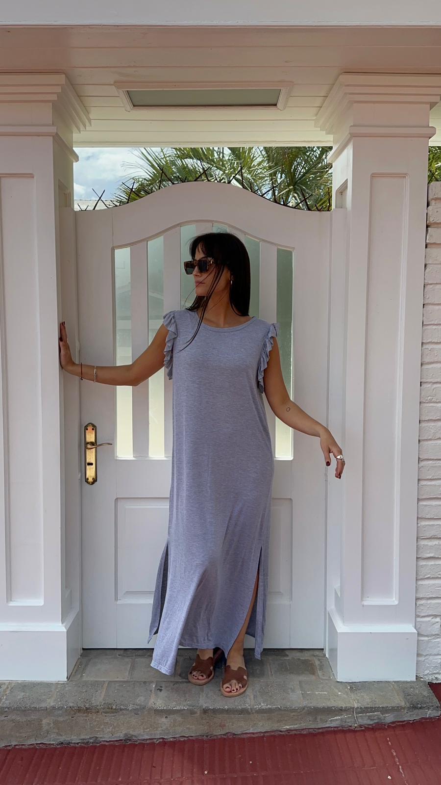 Vestido Filippa gris melange talle unico