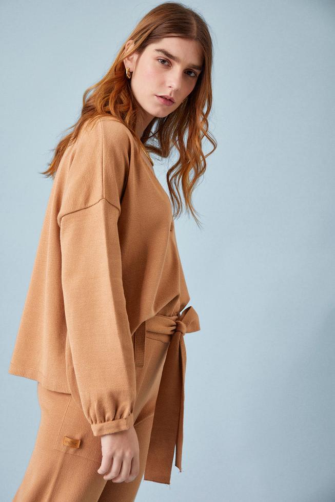 SACO ALESSIA camel talle unico