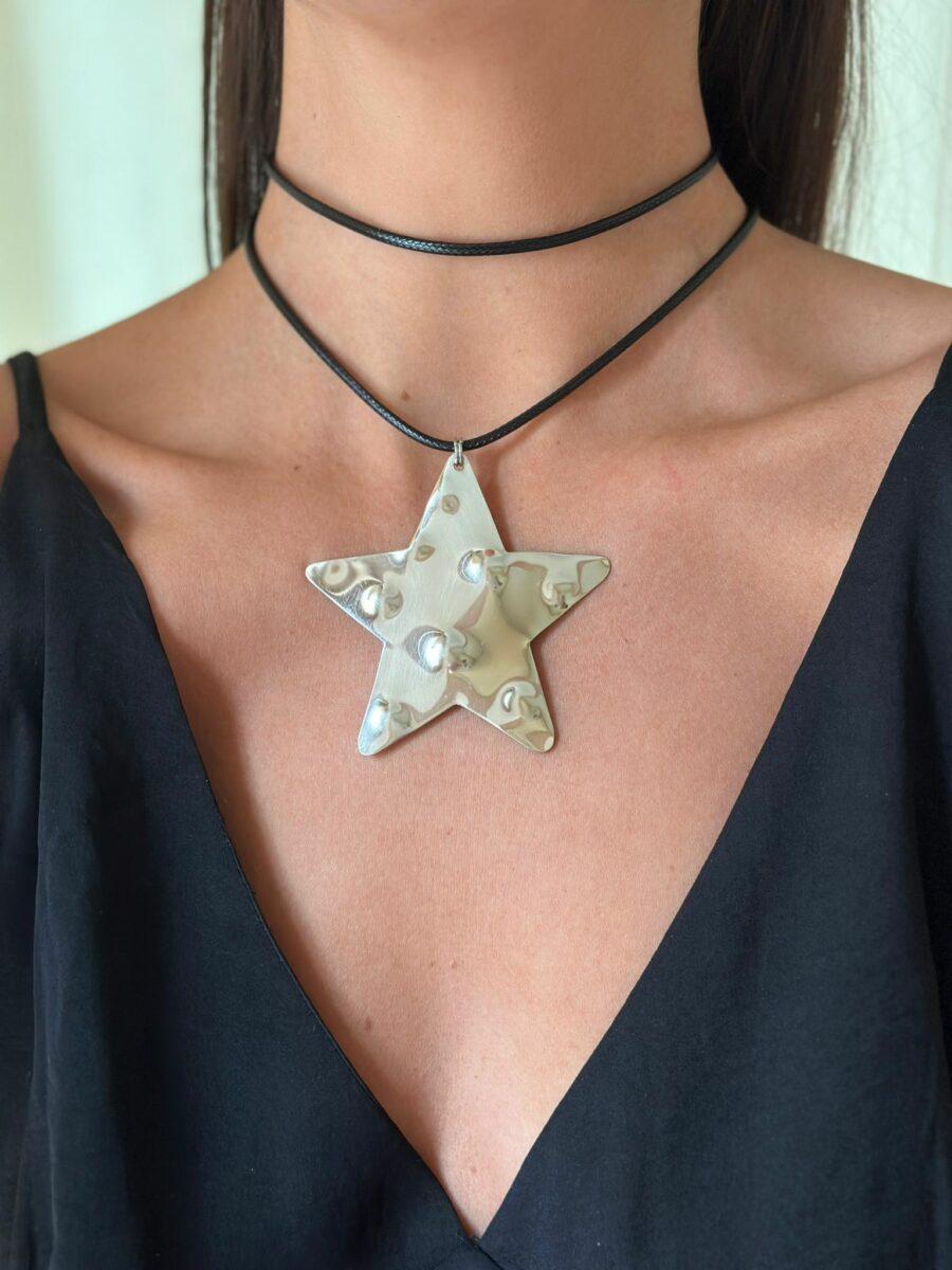 Collar Lali plateado talle unico