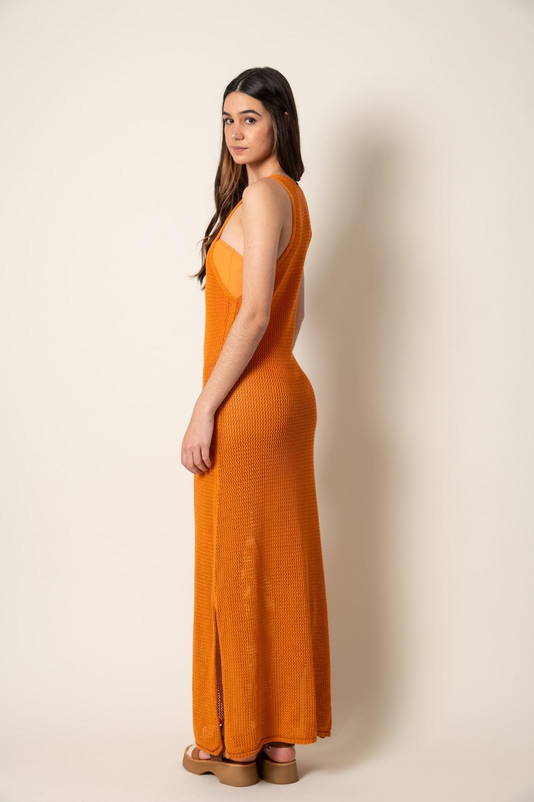 VESTIDO PONTEVEDRA naranja talle unico