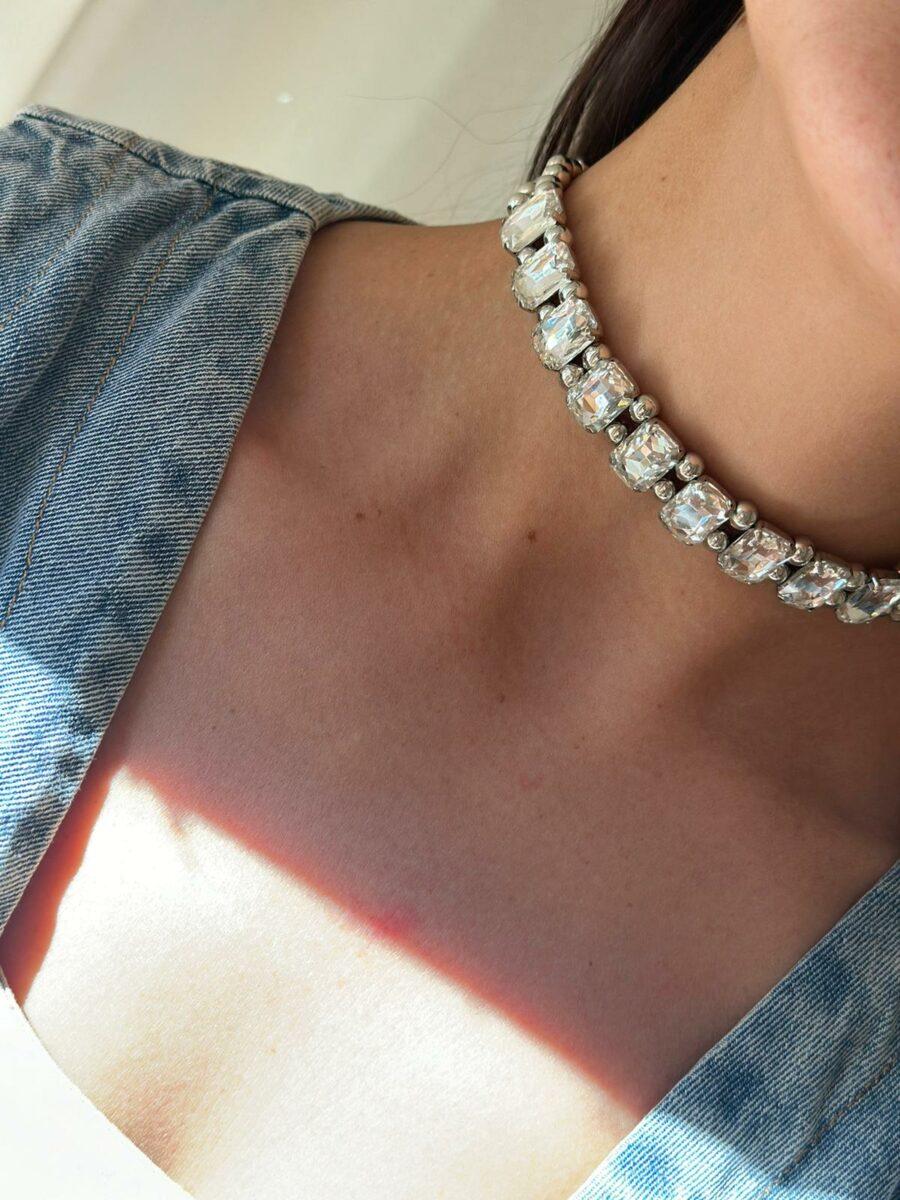 Choker Shine plateado talle unico