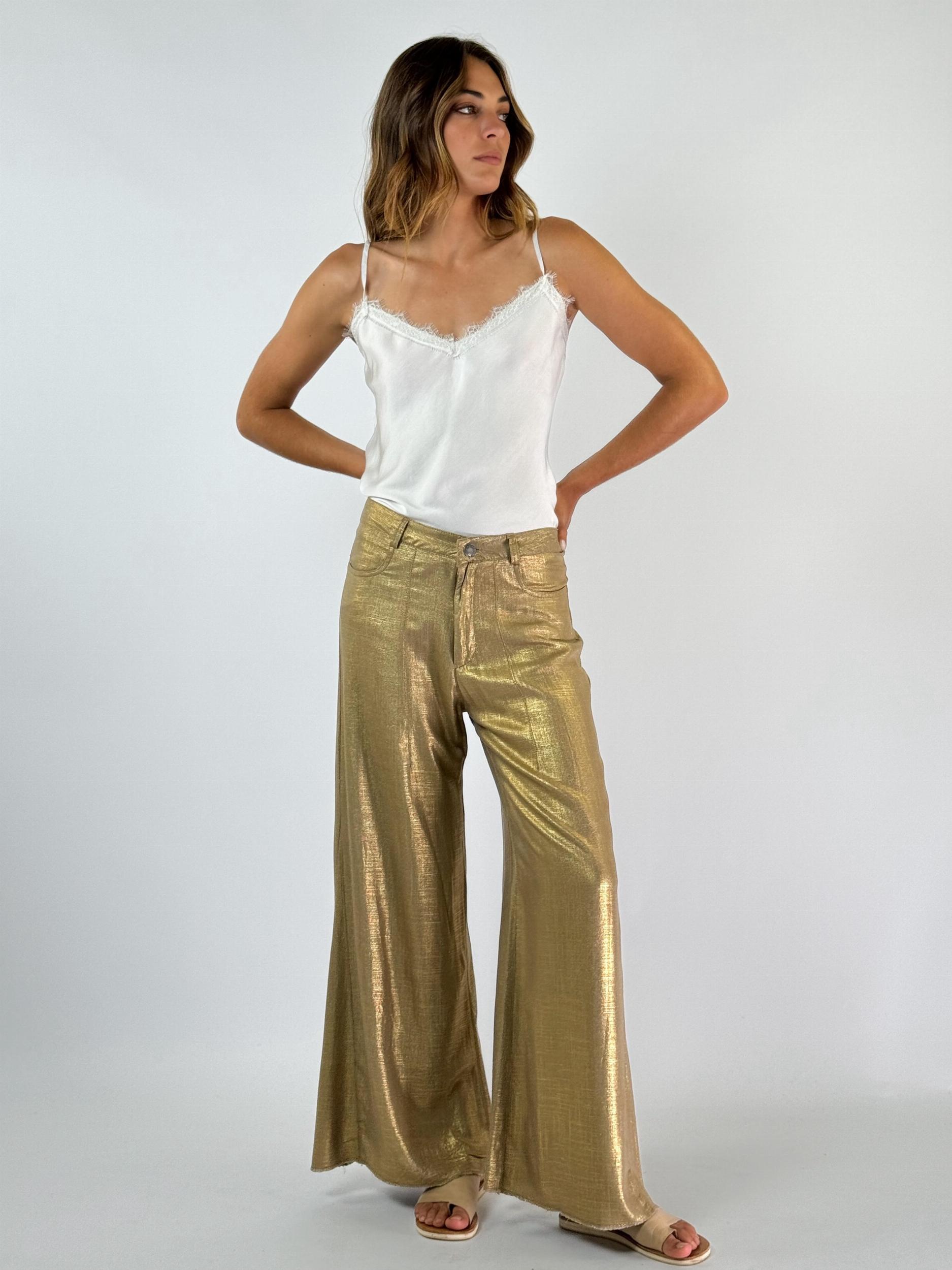 PANTALON JACINTO NEW METALIZADO dorado m