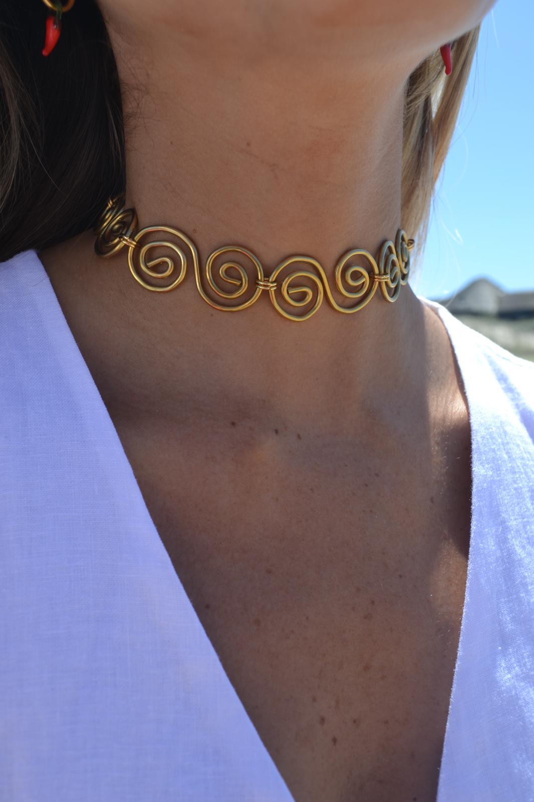 Choker Rodas dorado talle unico