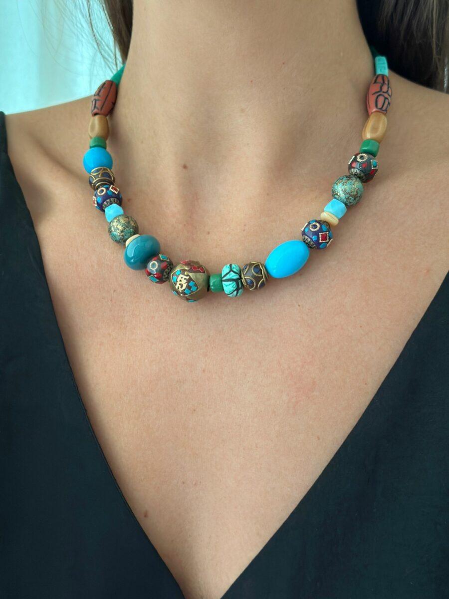 Collar Inca azul talle unico