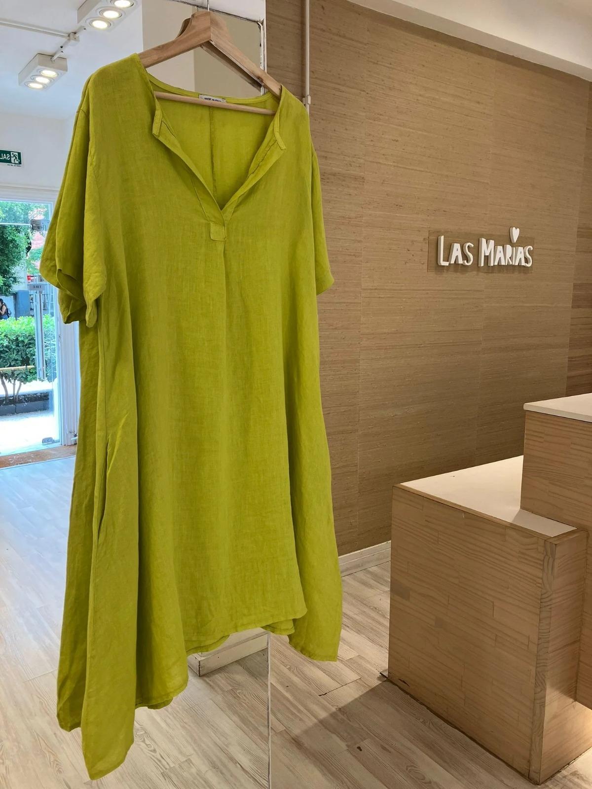 Vestido Carrara verde lima talle unico