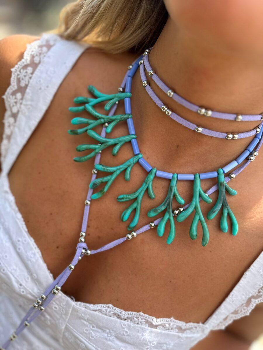 Collar Palm lavanda talle unico