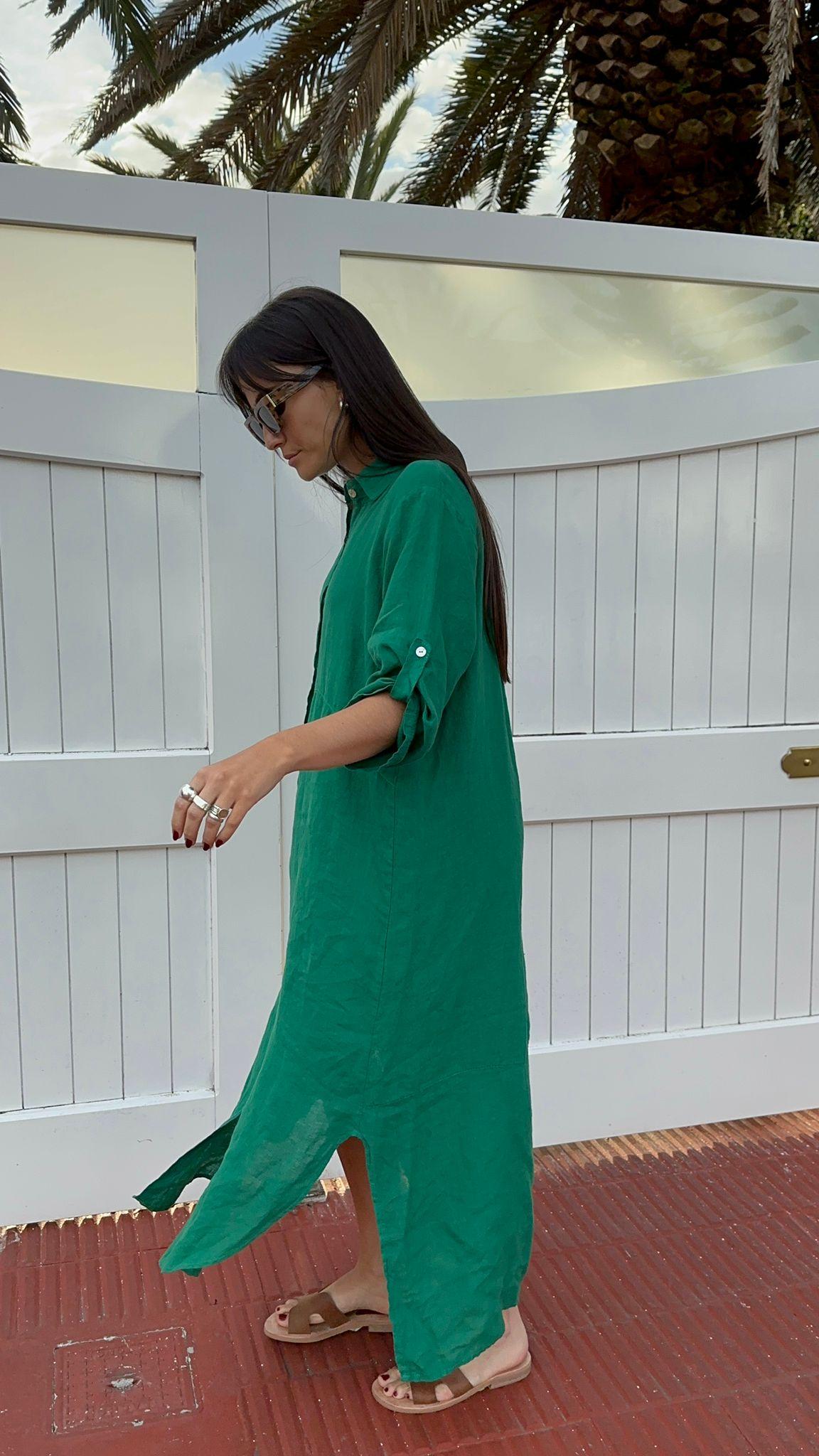 Vestido Camisero Livorno verde talle unico