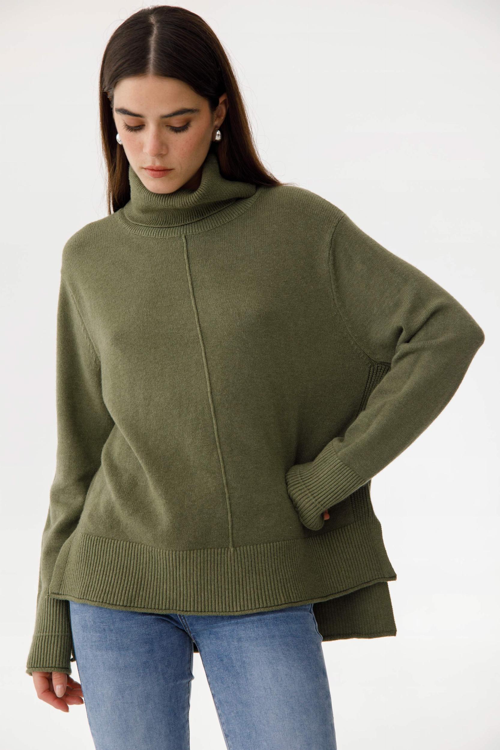 Sweater Polera Serrana verde talle unico