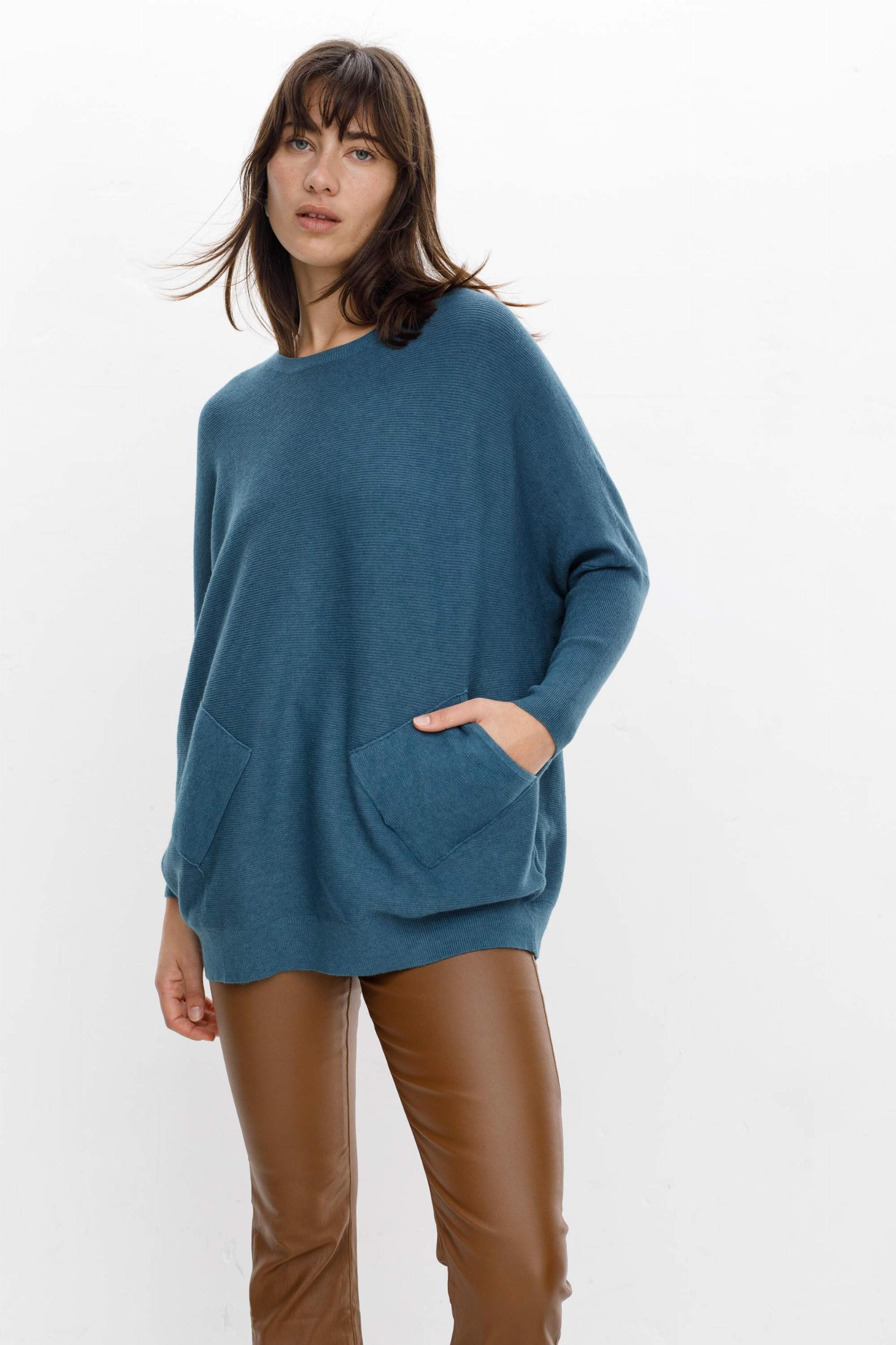 Sweater Narcizo azul piedra talle unico