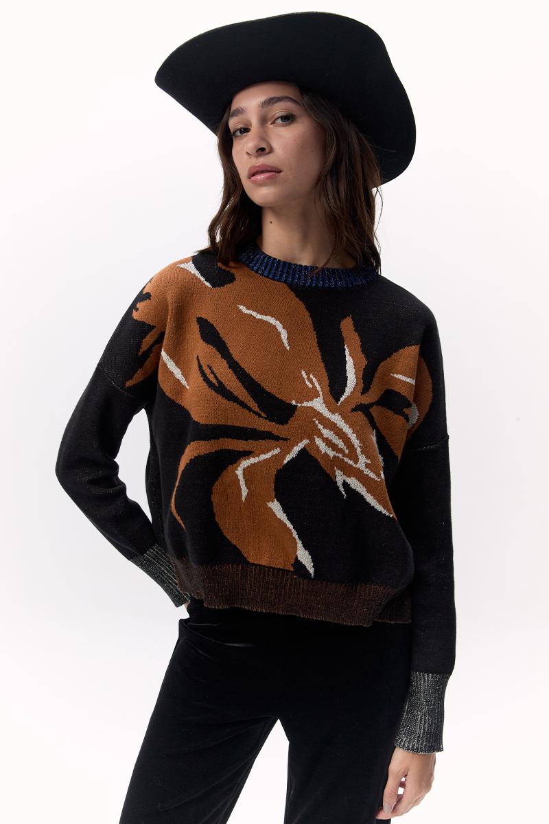 Sweater Midnight Orchid camel s