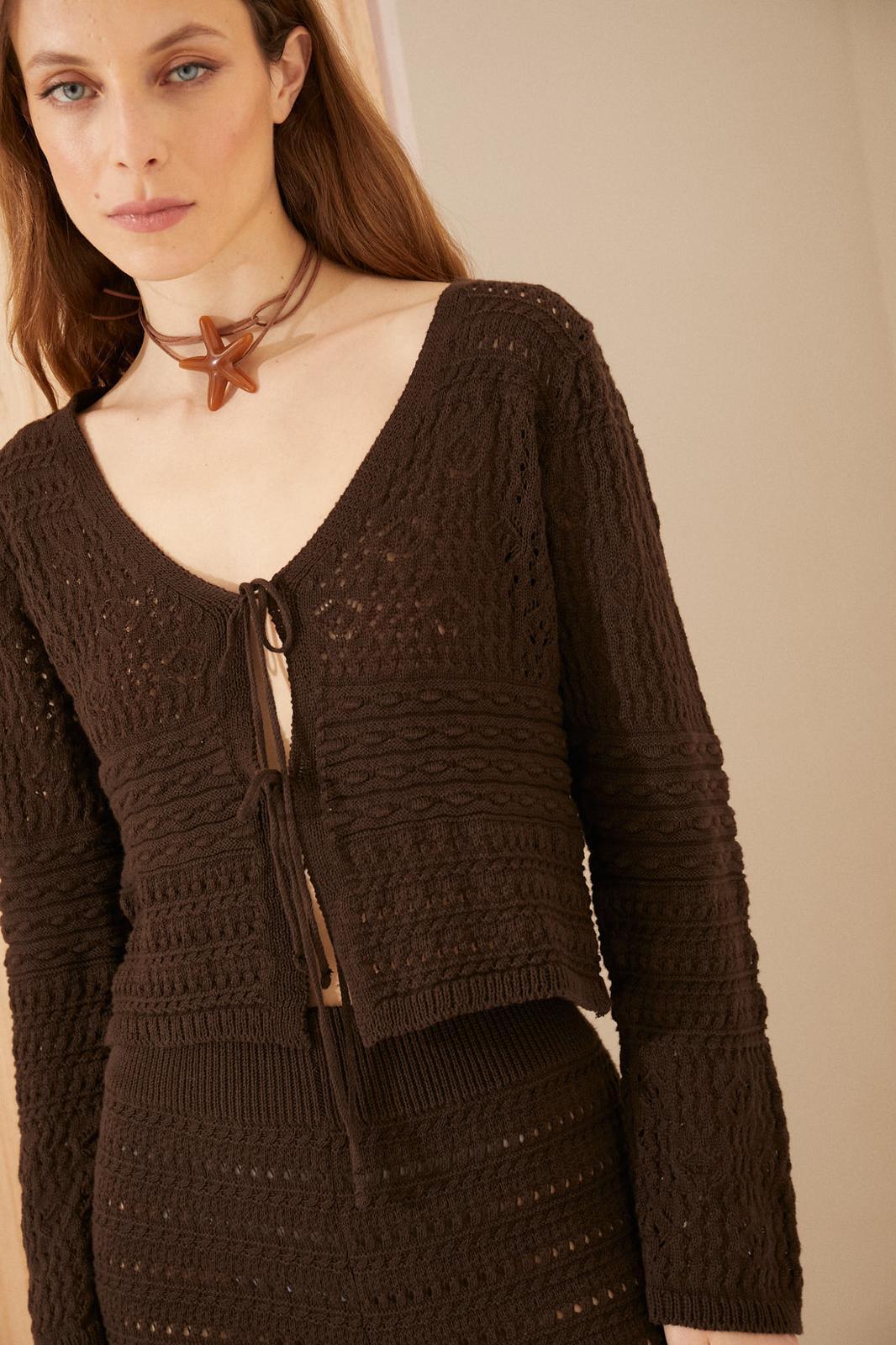 CARDIGAN FISHER chocolate m/l