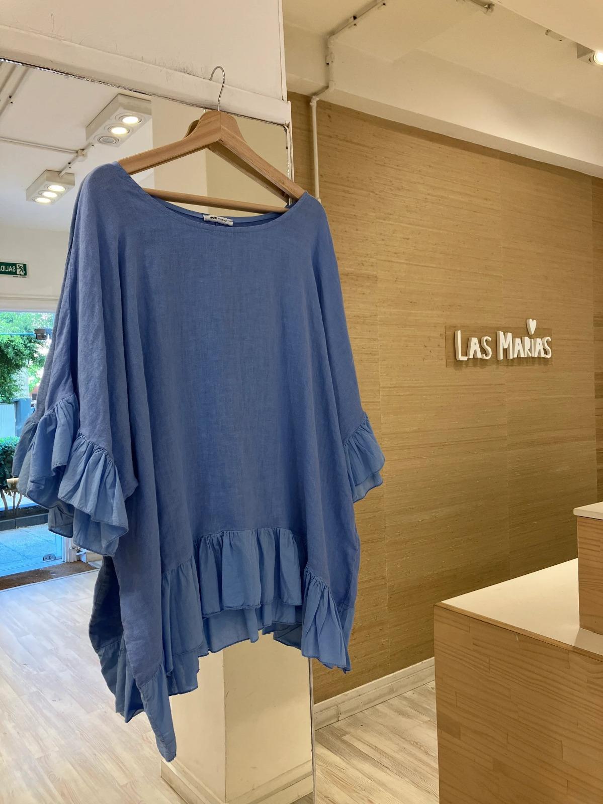 Blusa Spiaggia celeste talle unico