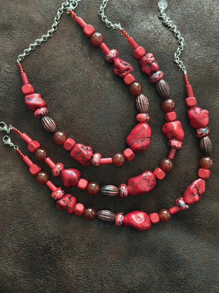 Collar Coe rojo talle unico