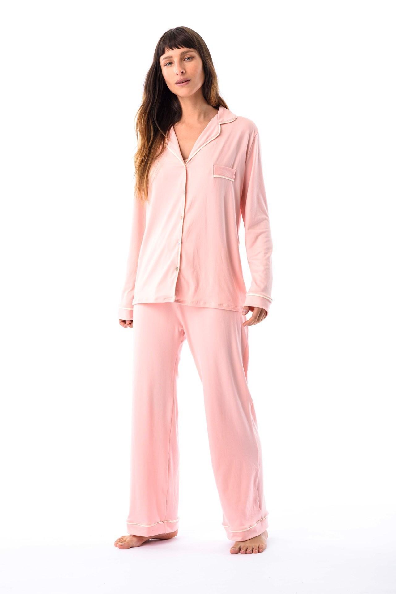Donatella - Pijama Camisero Largo rosado m