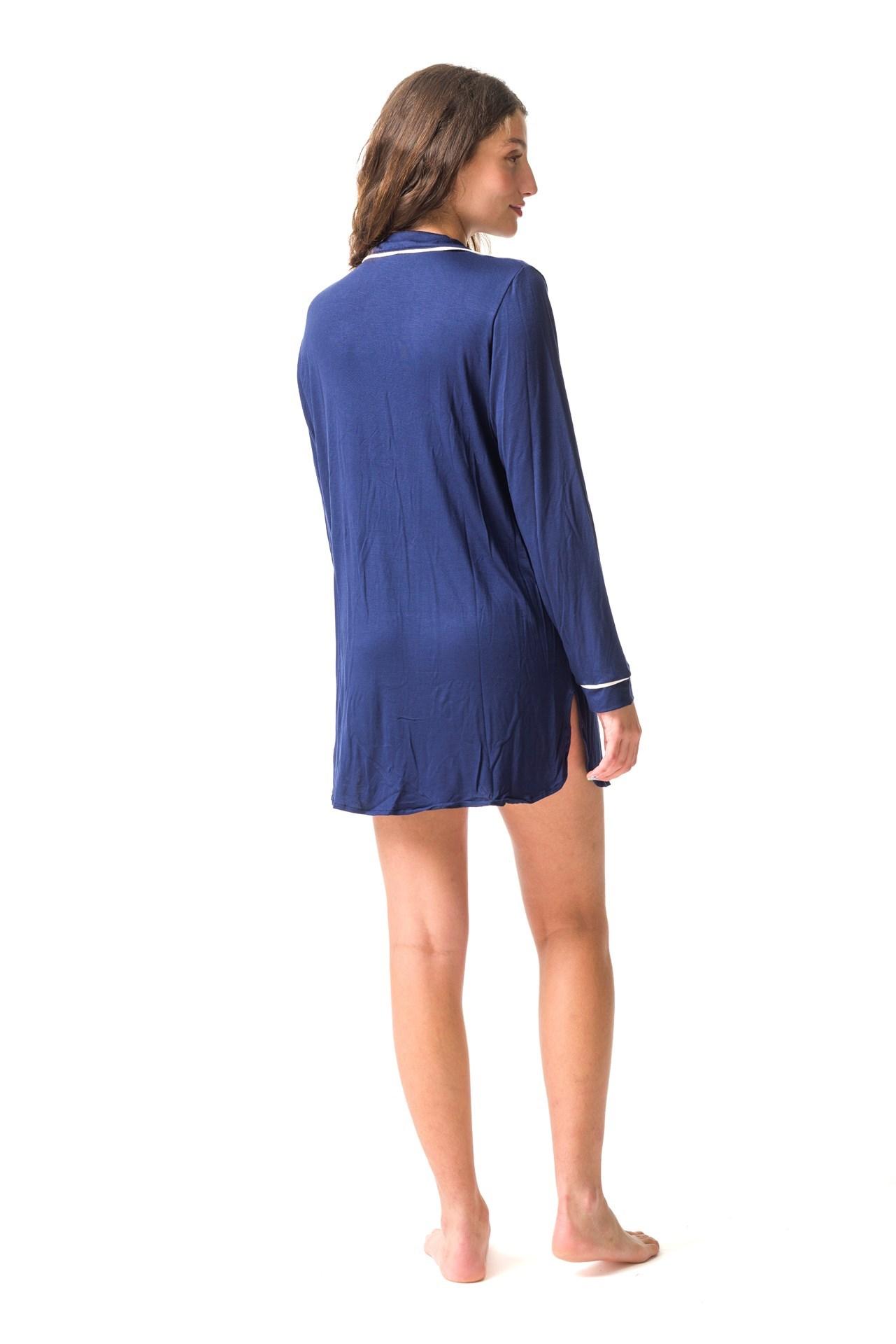 Francesca - Camisola de Modal azul s