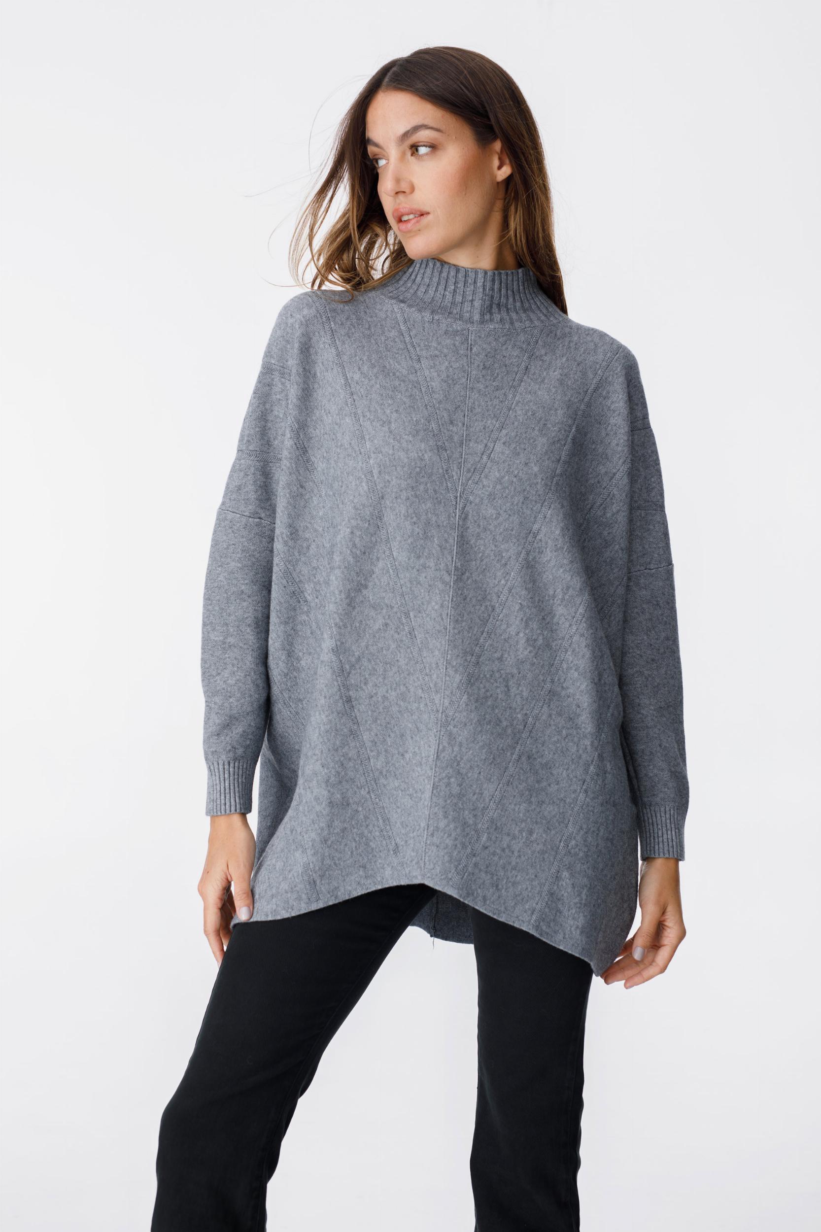 Sweater Luna gris melange talle unico