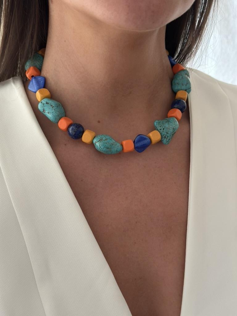 Collar Coe azul talle unico
