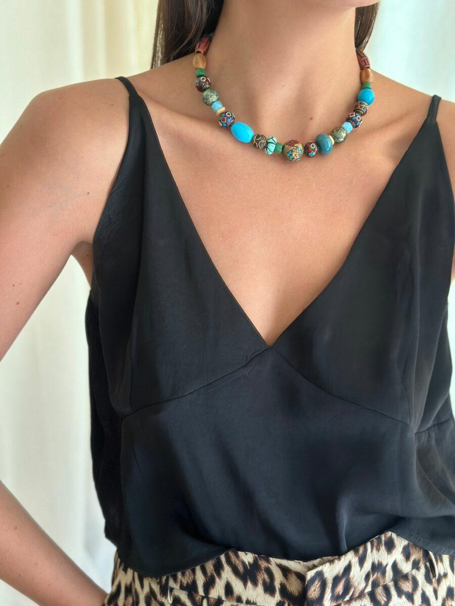 Collar Inca azul talle unico