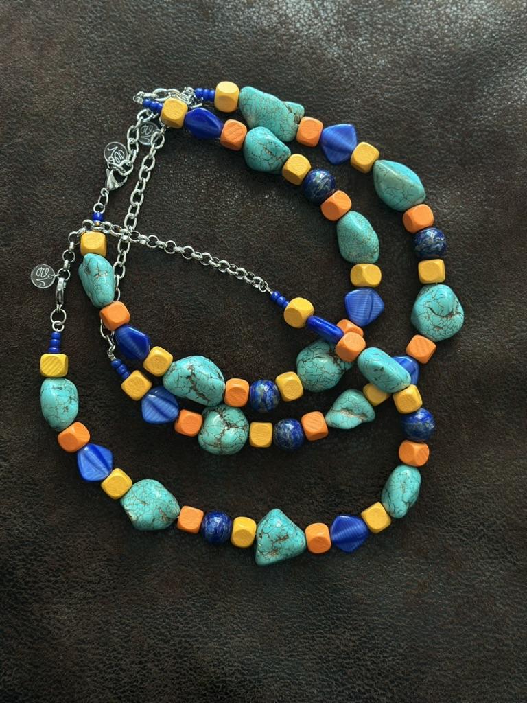 Collar Coe azul talle unico