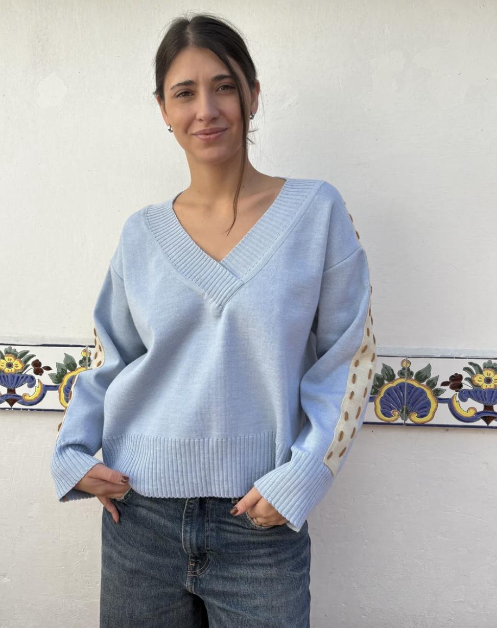 Sweater Saura celeste talle unico