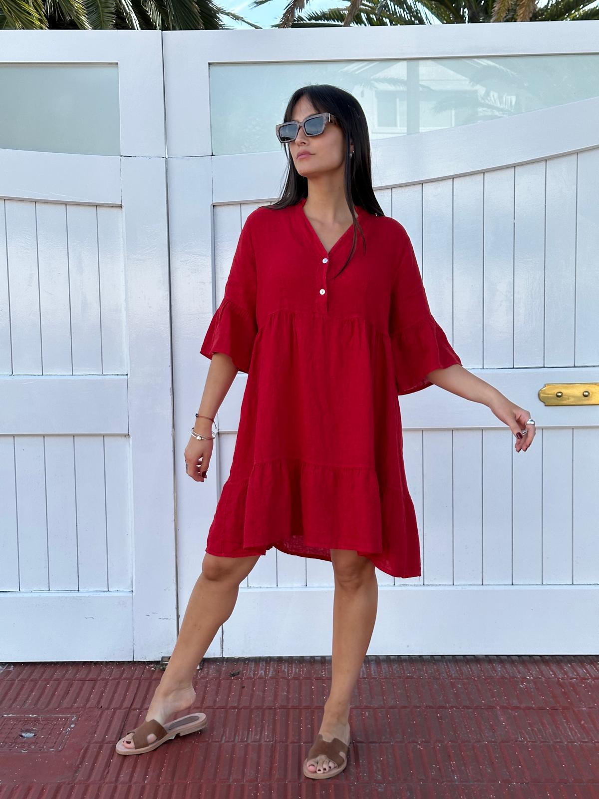 Vestido Bari rojo talle unico