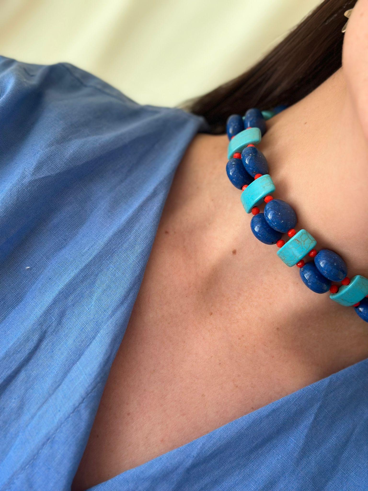 Choker Alegría azul talle unico