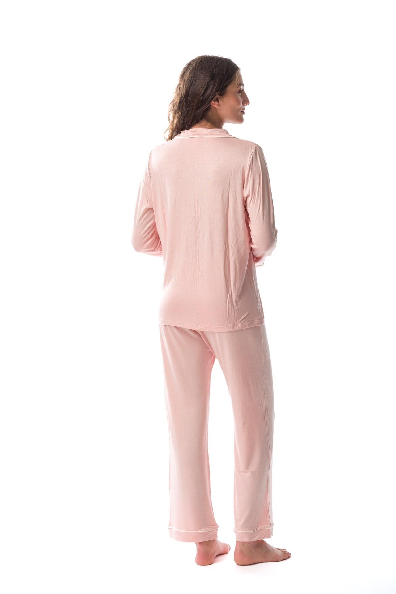 Donatella - Pijama Camisero Largo rosado pastel s
