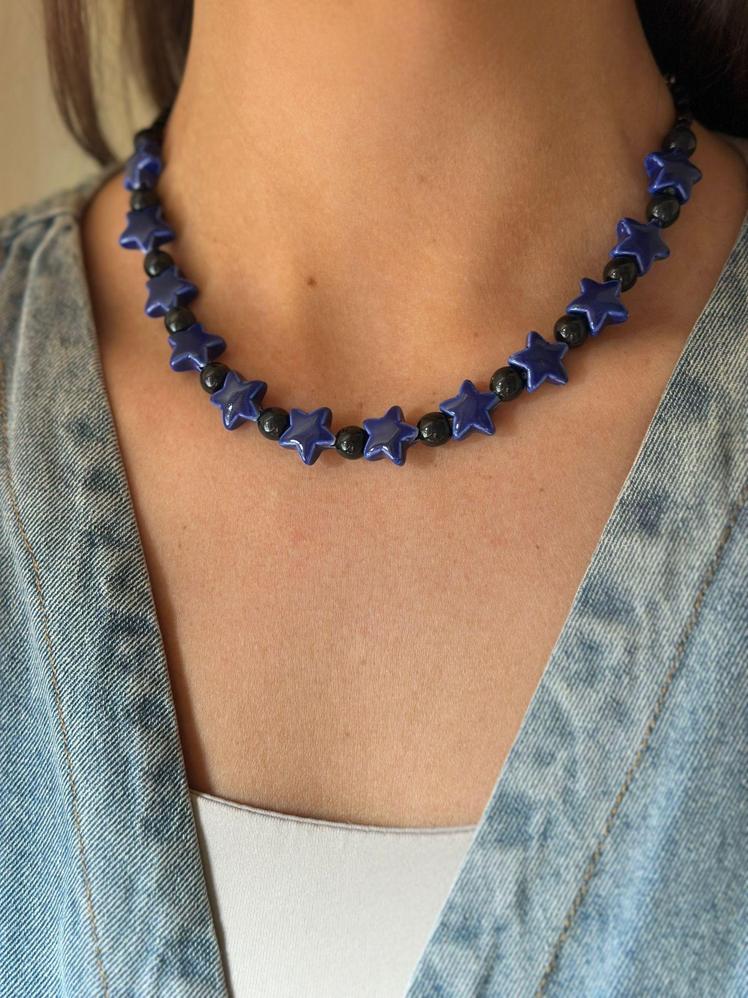 Collar Cometa azul talle unico