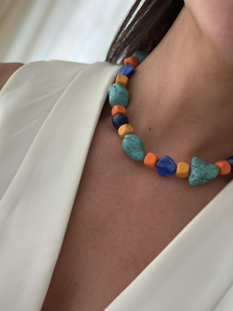 Collar Coe azul talle unico