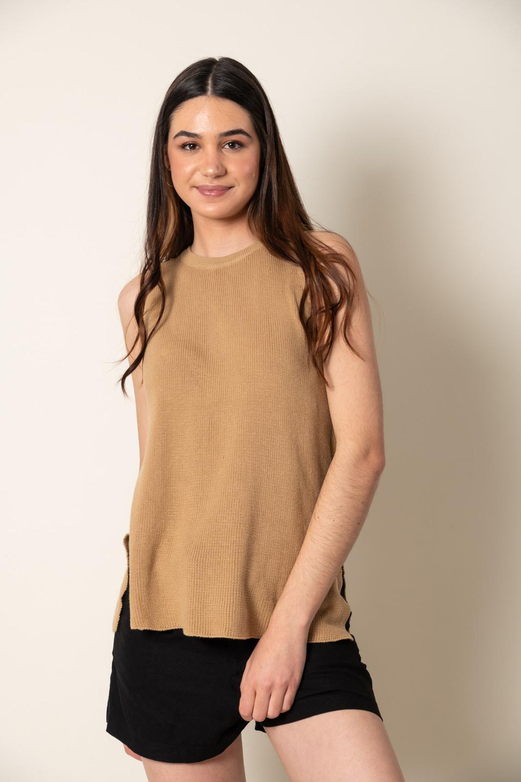 MUSCULOSA OVIEDO camel talle unico