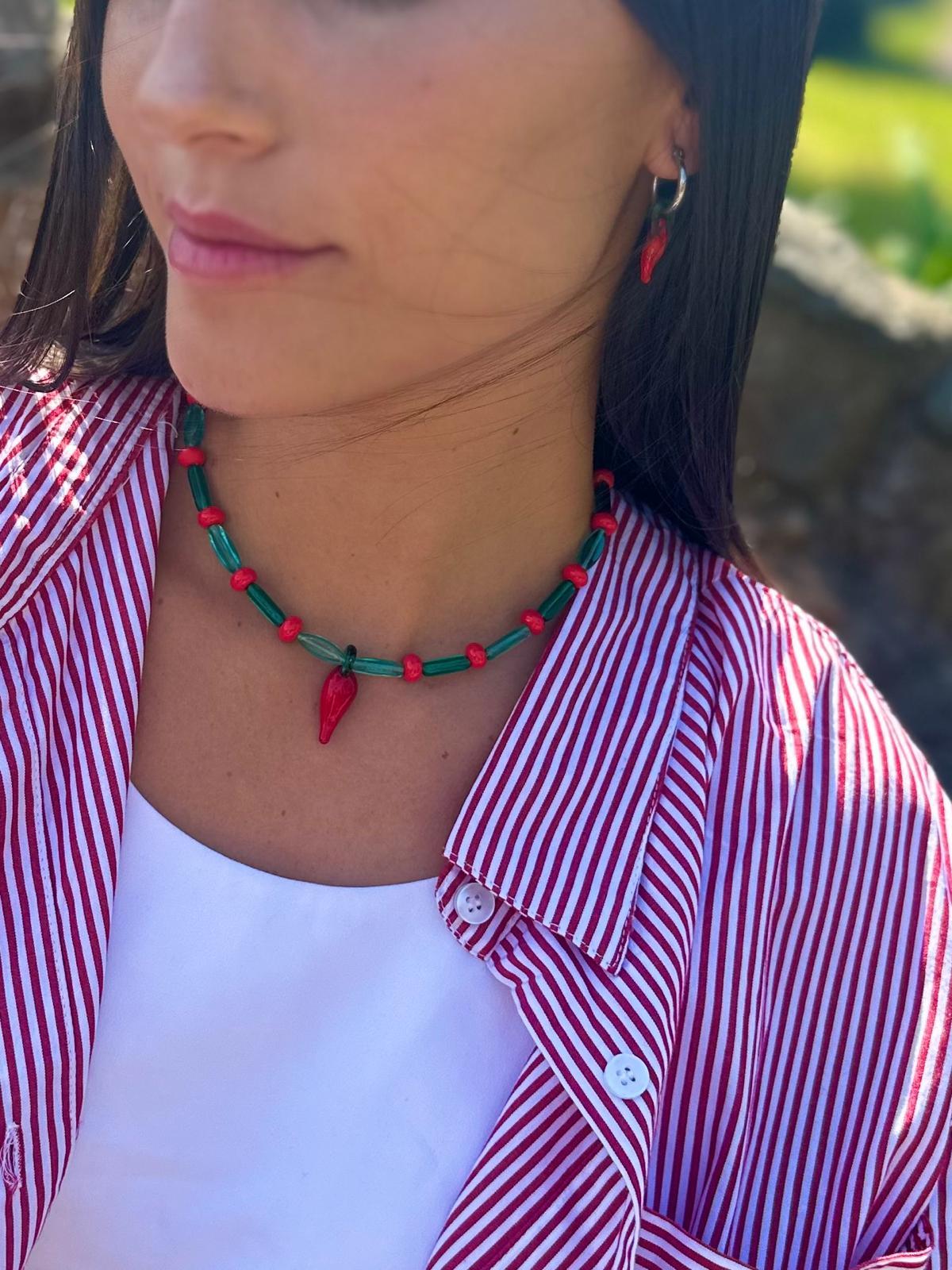 Collar Chili rojo talle unico