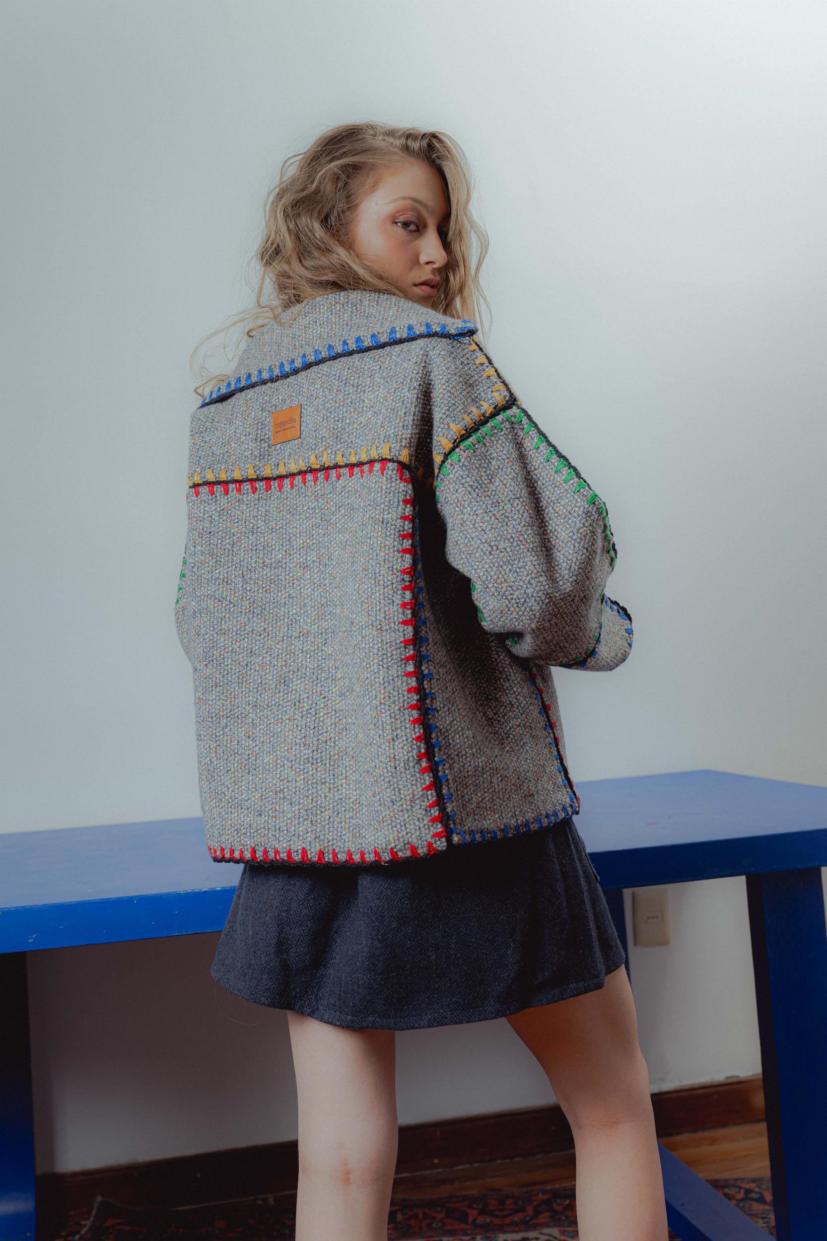 Chaqueta June gris talle unico