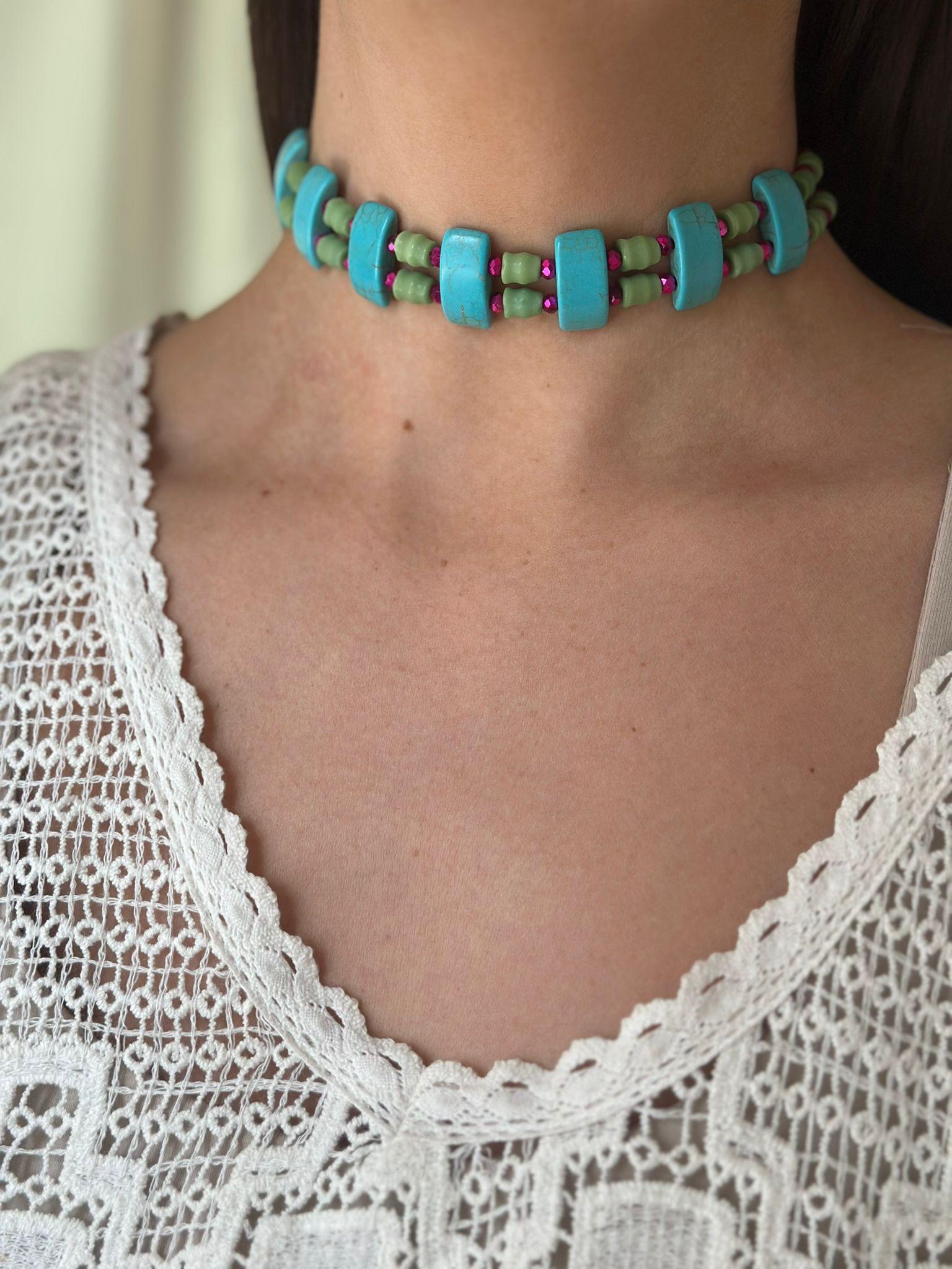 Choker Alegría verde talle unico