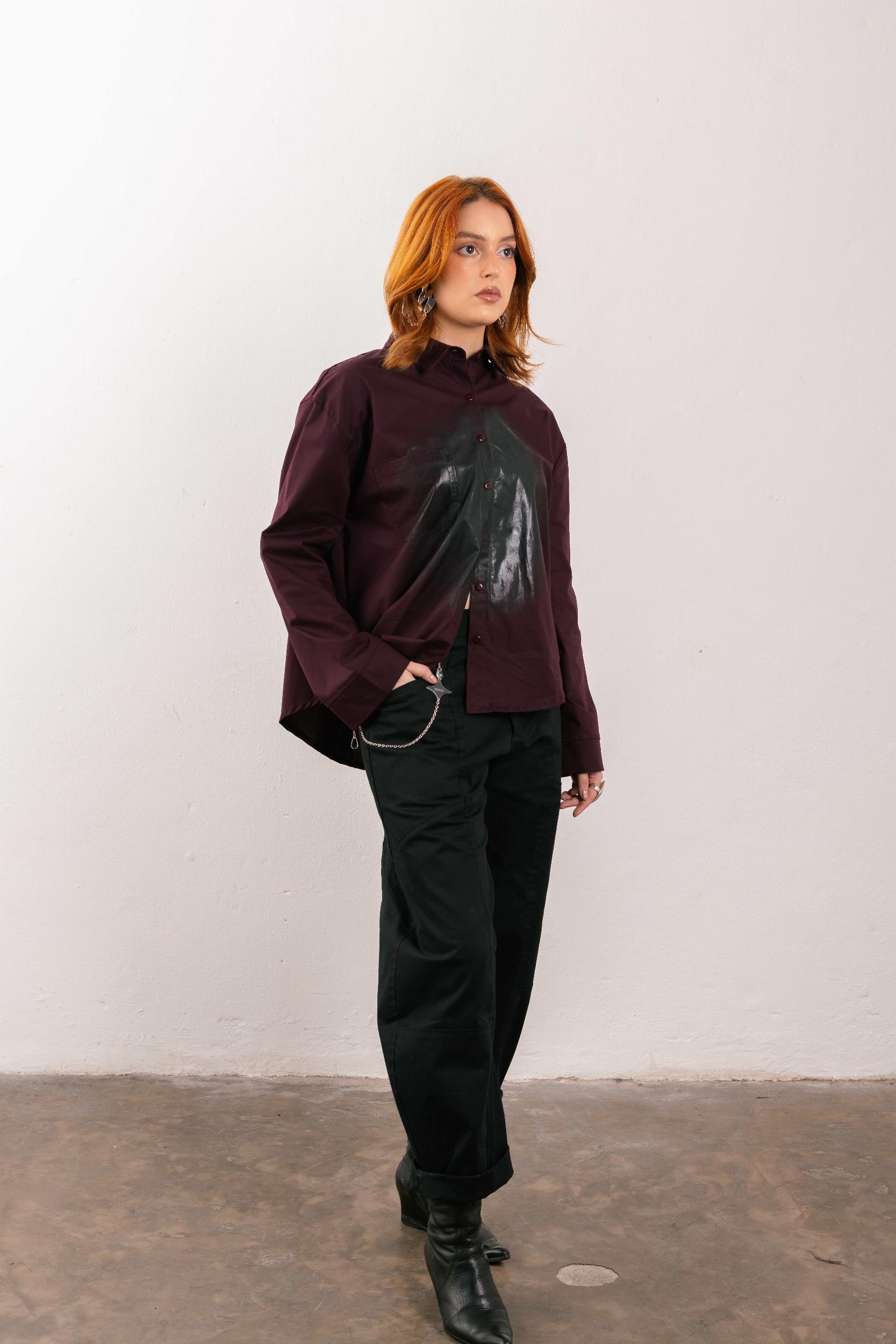 Camisa Vinyl bordo 1