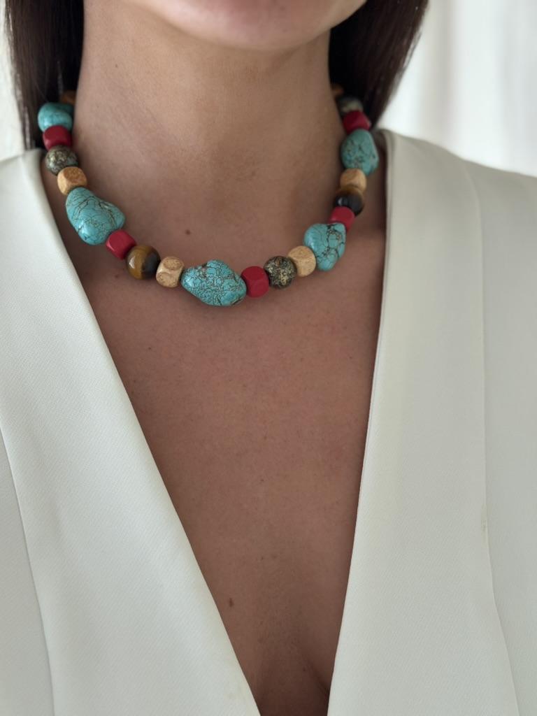 Collar Coe turquesa talle unico