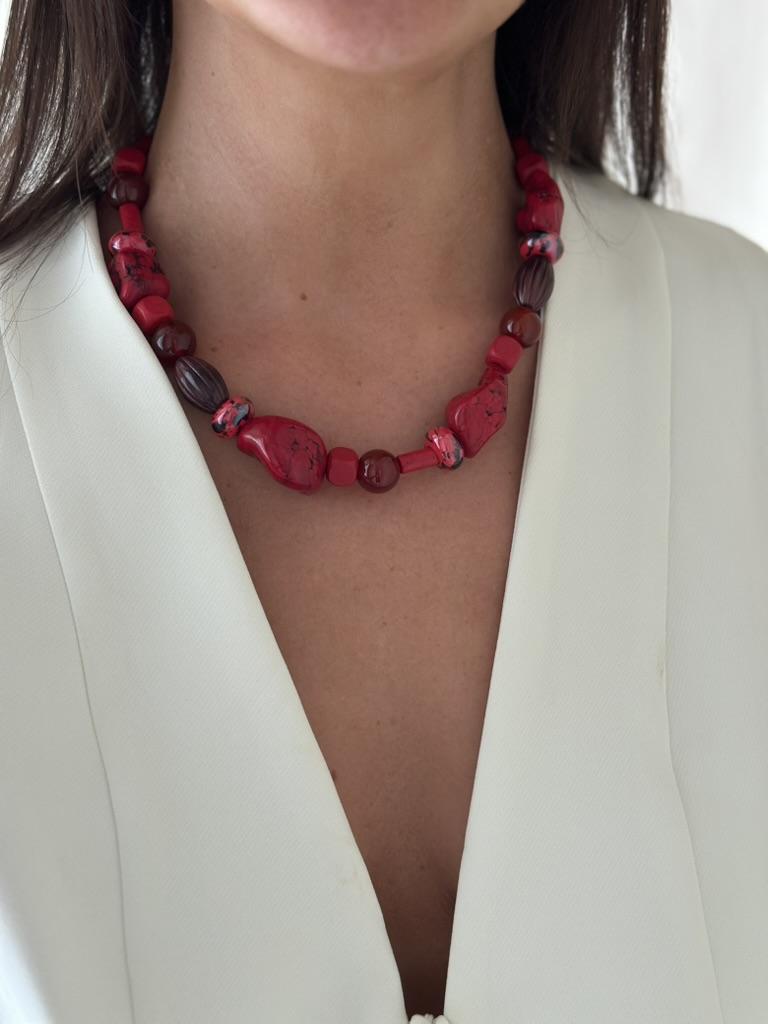Collar Coe rojo talle unico