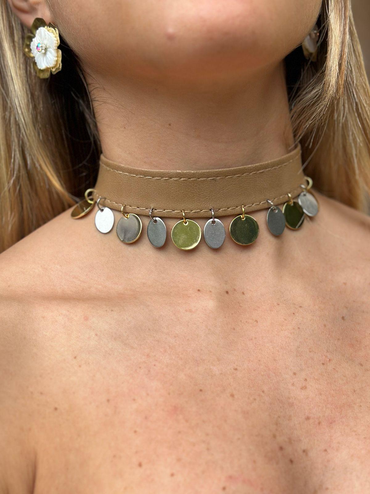 Choker Indie beige talle unico