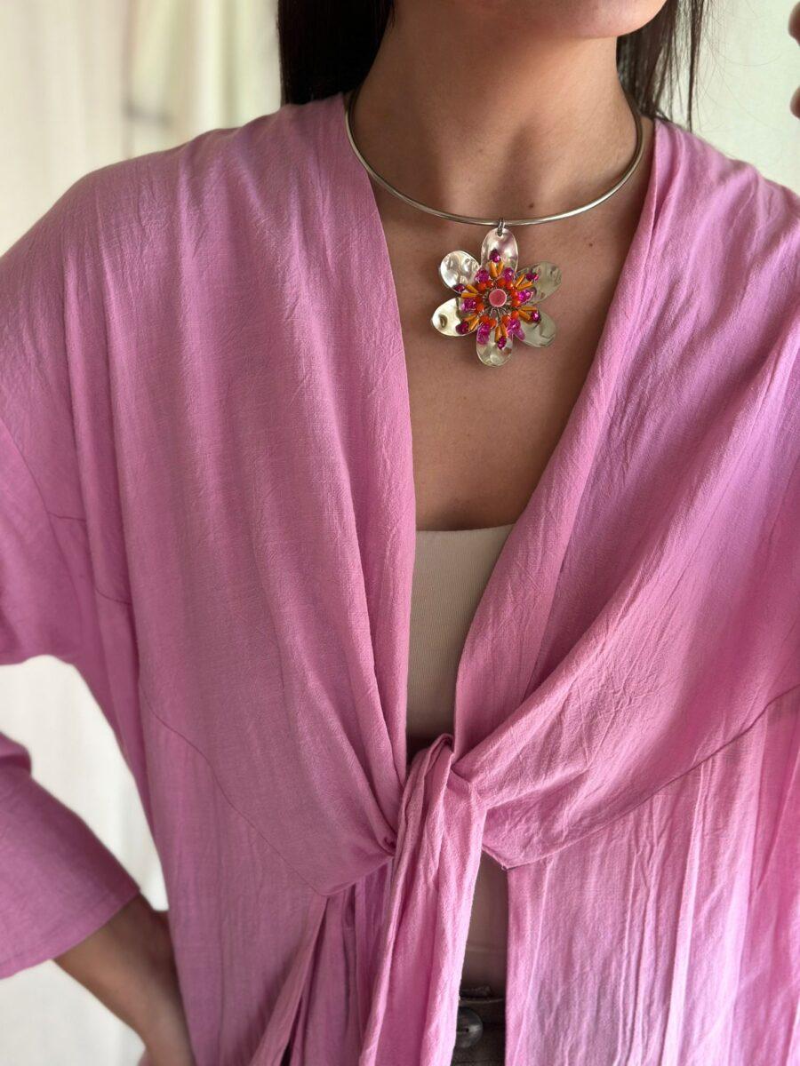 Collar Flora fucsia talle unico