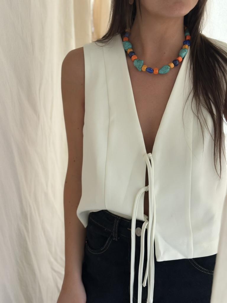 Collar Coe azul talle unico
